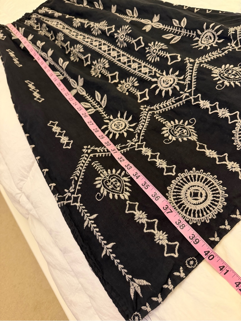 Johnny Was JWLA Black Linen Embroidered Maxi Skirt - Picture 11 of 14